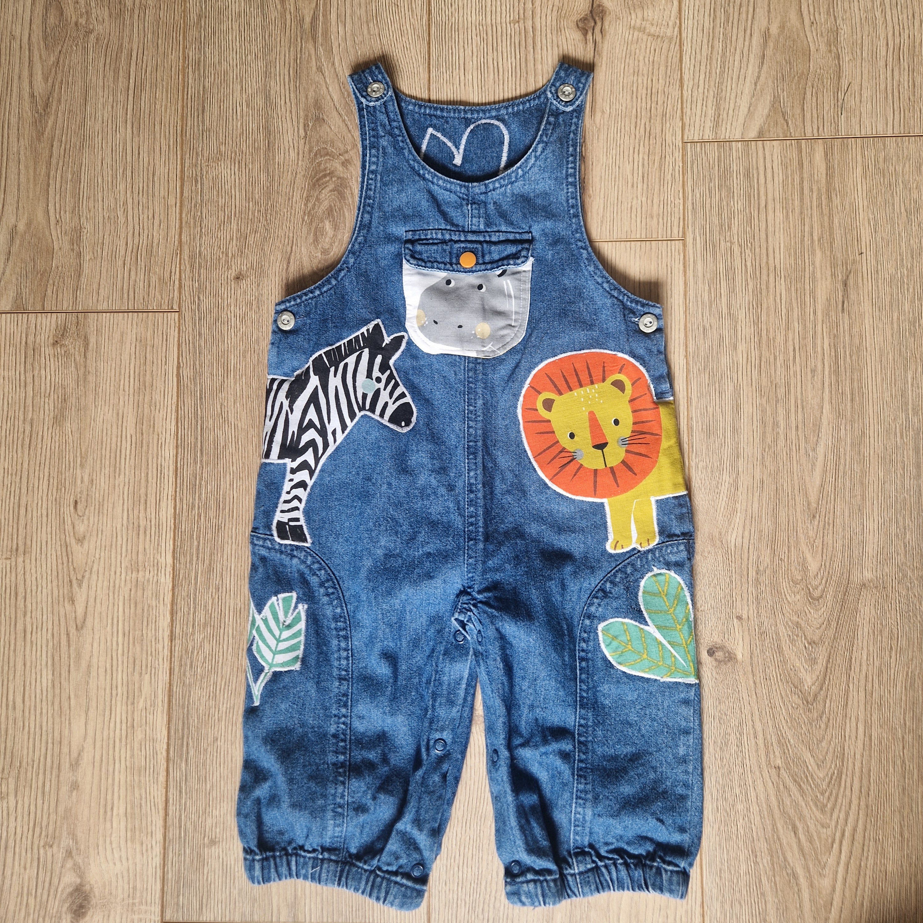 Applique Safari Dungarees - Aged 9-12m
