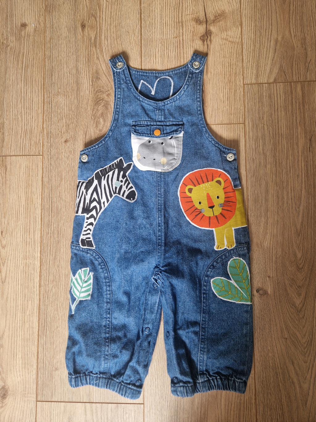 Applique Safari Dungarees - Aged 9-12m