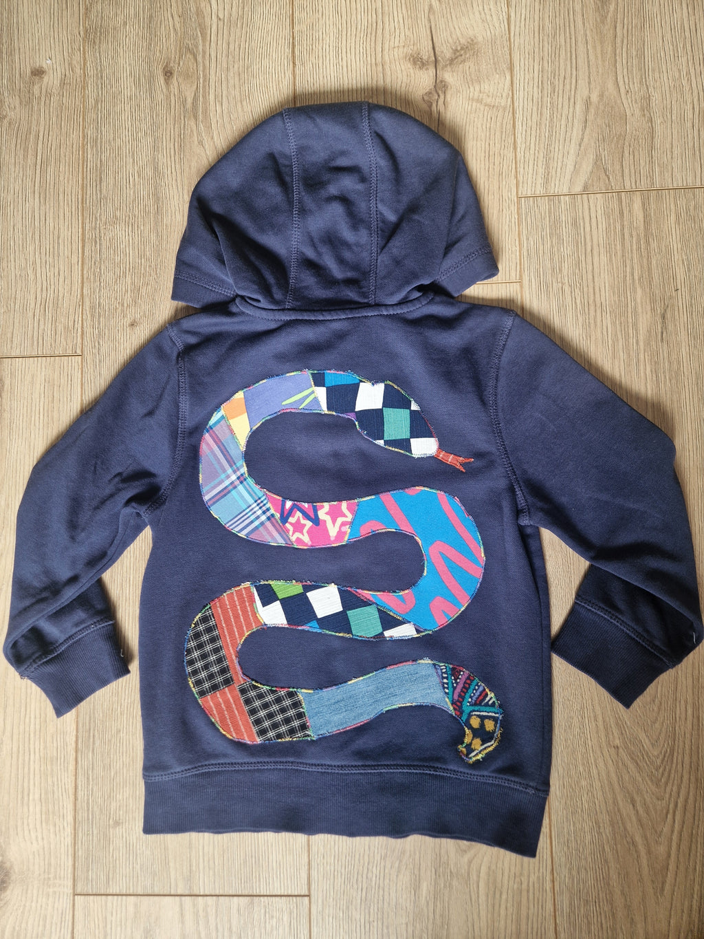 Scrappy Snake Navy Zip-up Hoody - Aged 4-5