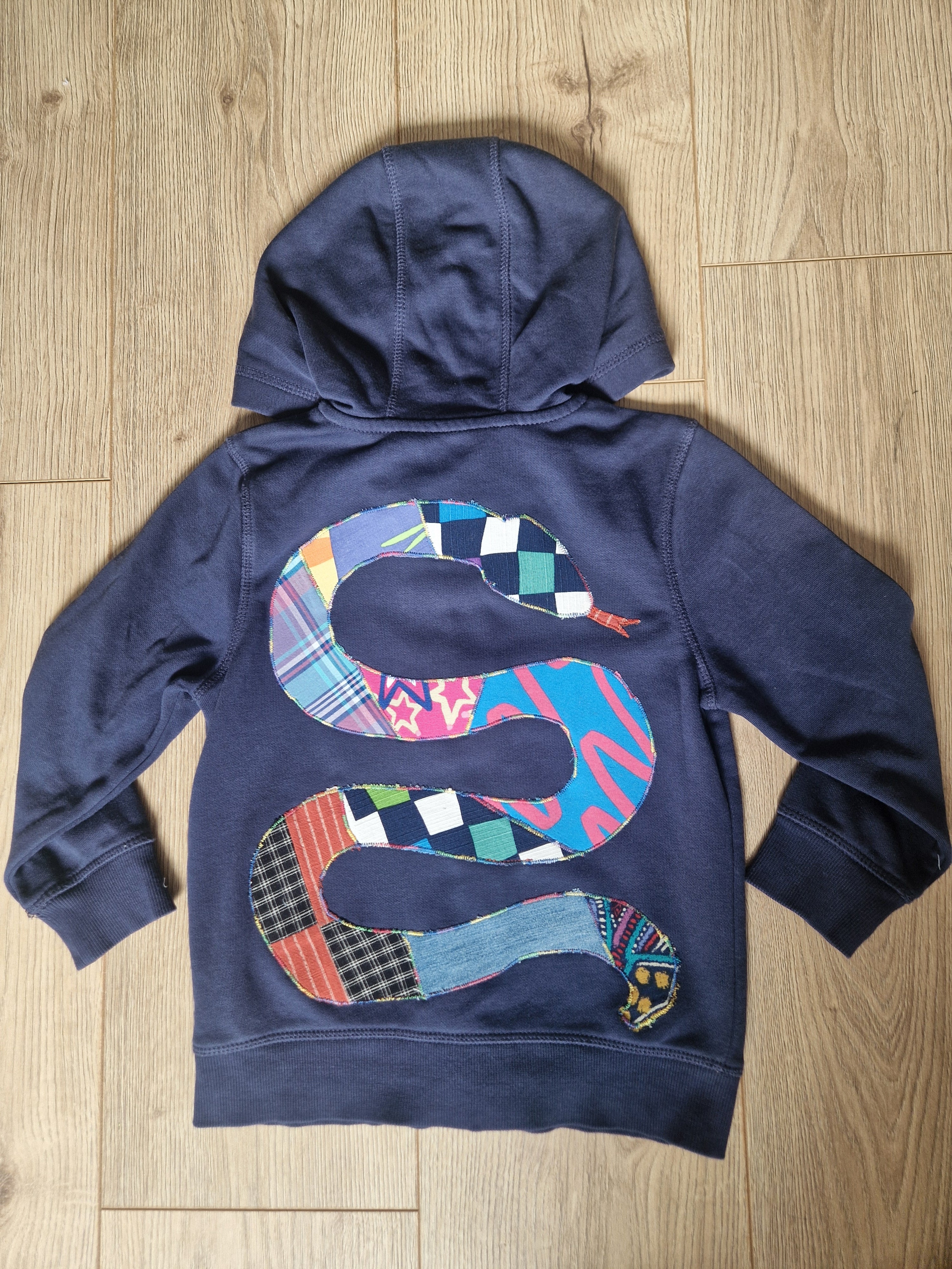 Scrappy Snake Navy Zip-up Hoody - Aged 4-5