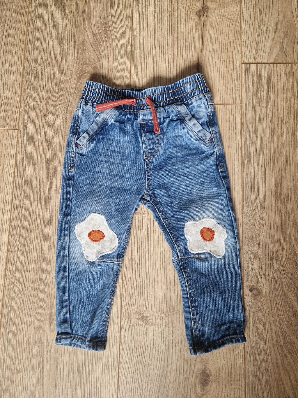 Applique Egg Knees Denim Jeans - Ages 9-12 Months