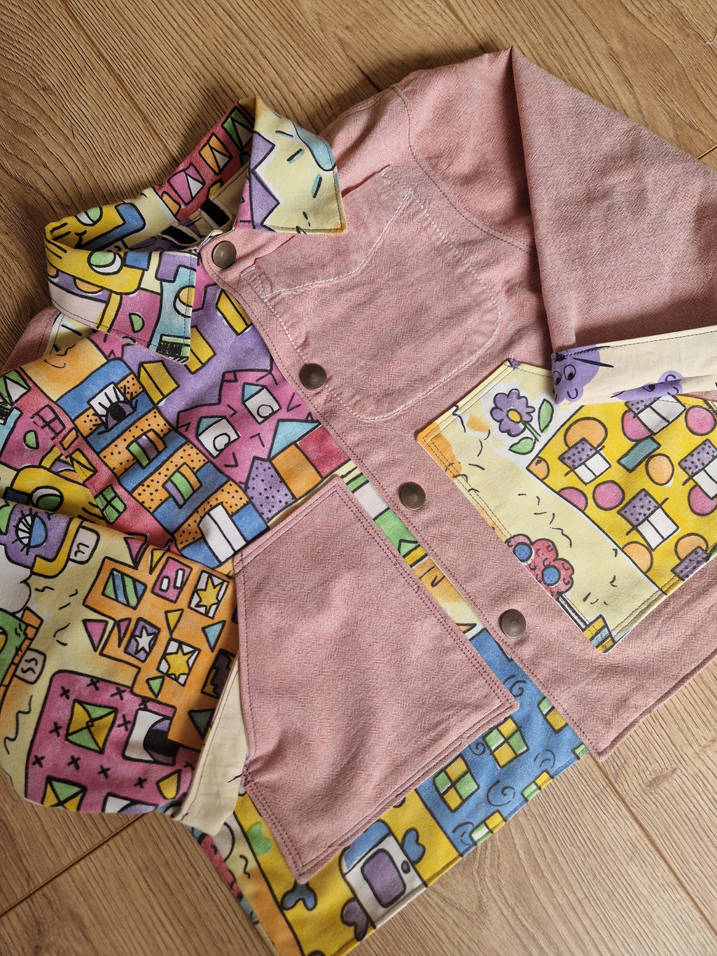 Cartoon Car City Pink Jacket - Age 3-4
