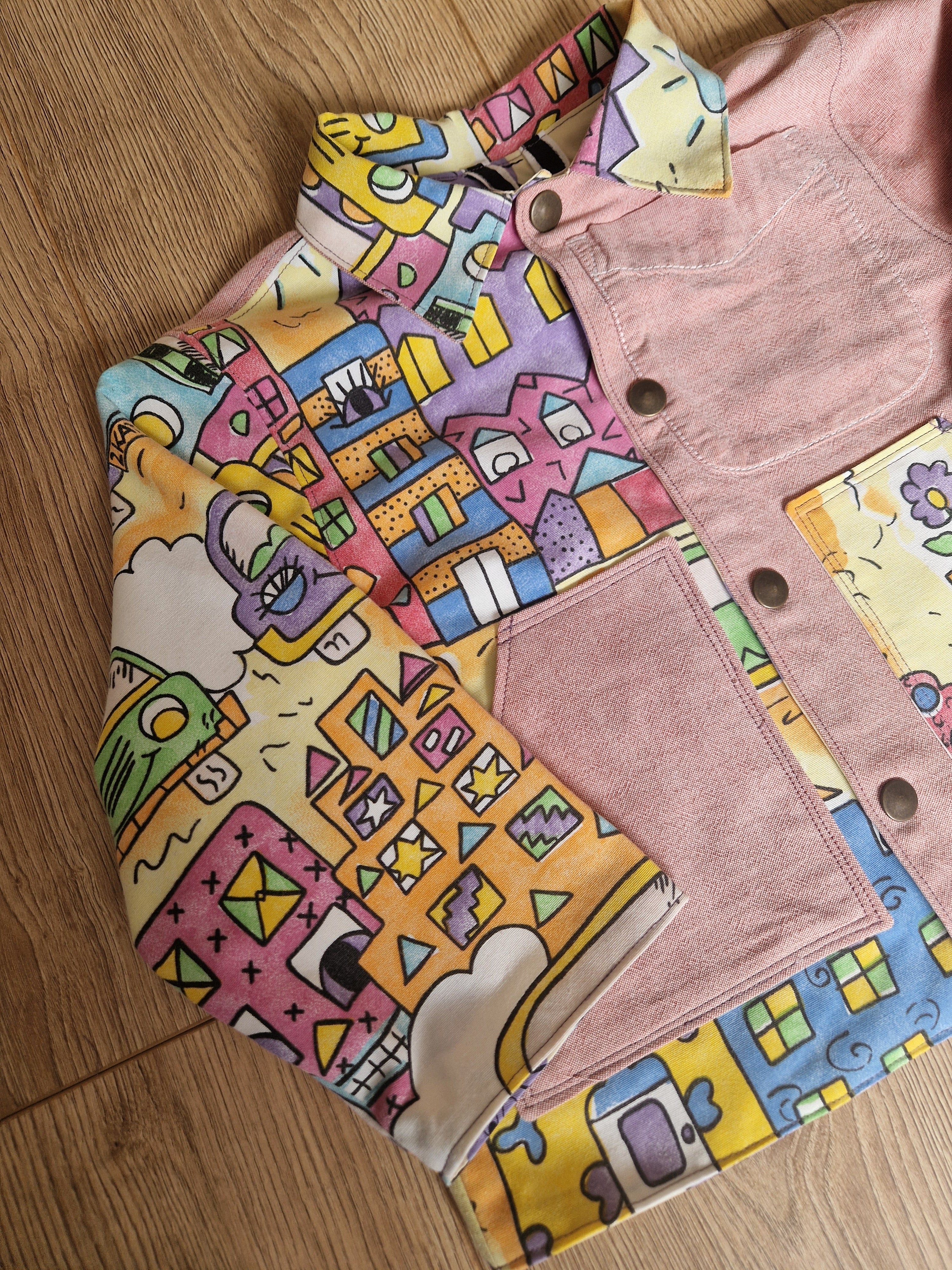 Cartoon Car City Pink Jacket - Age 3-4