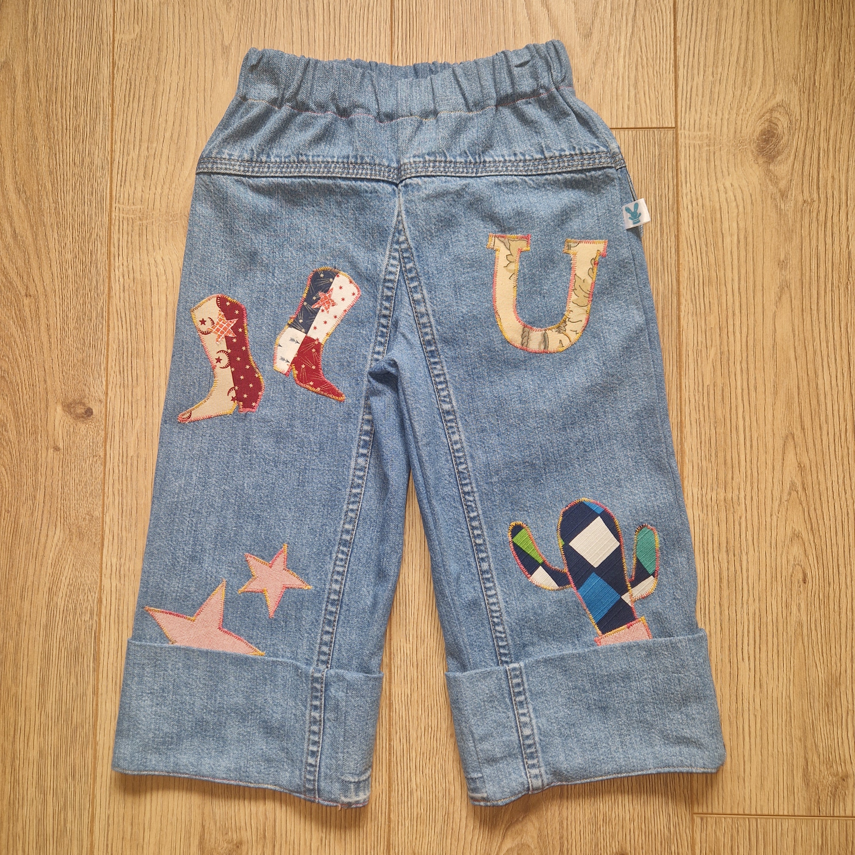 Denim Toddler Trousers With Rodeo Applique - Age 2-3