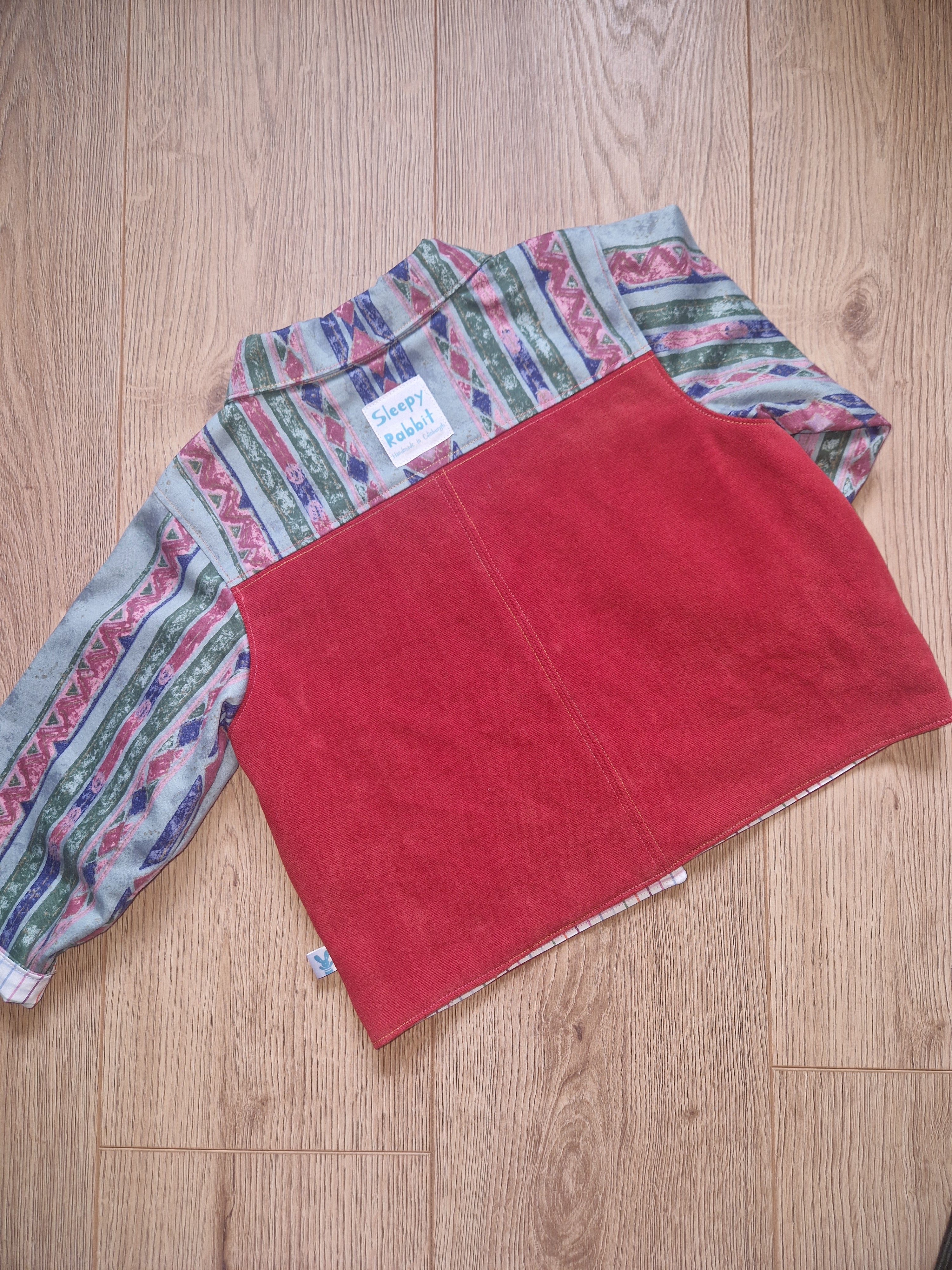 Vintage Print Red Cord Jacket - Age 2-3