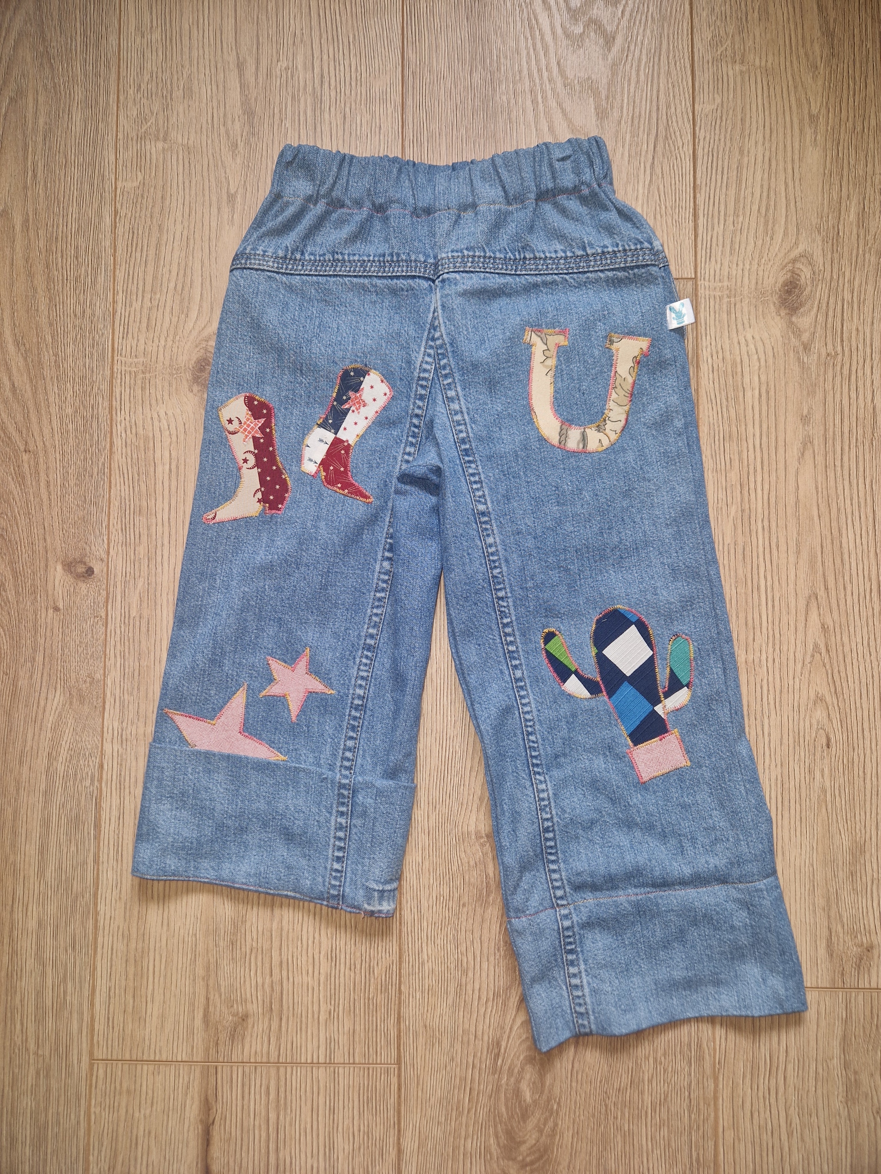 Denim Toddler Trousers With Rodeo Applique - Age 2-3