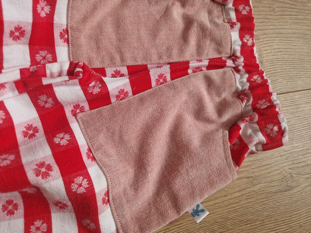 Red and Pink Floral Checked Picnic Trousers - Age 2-3