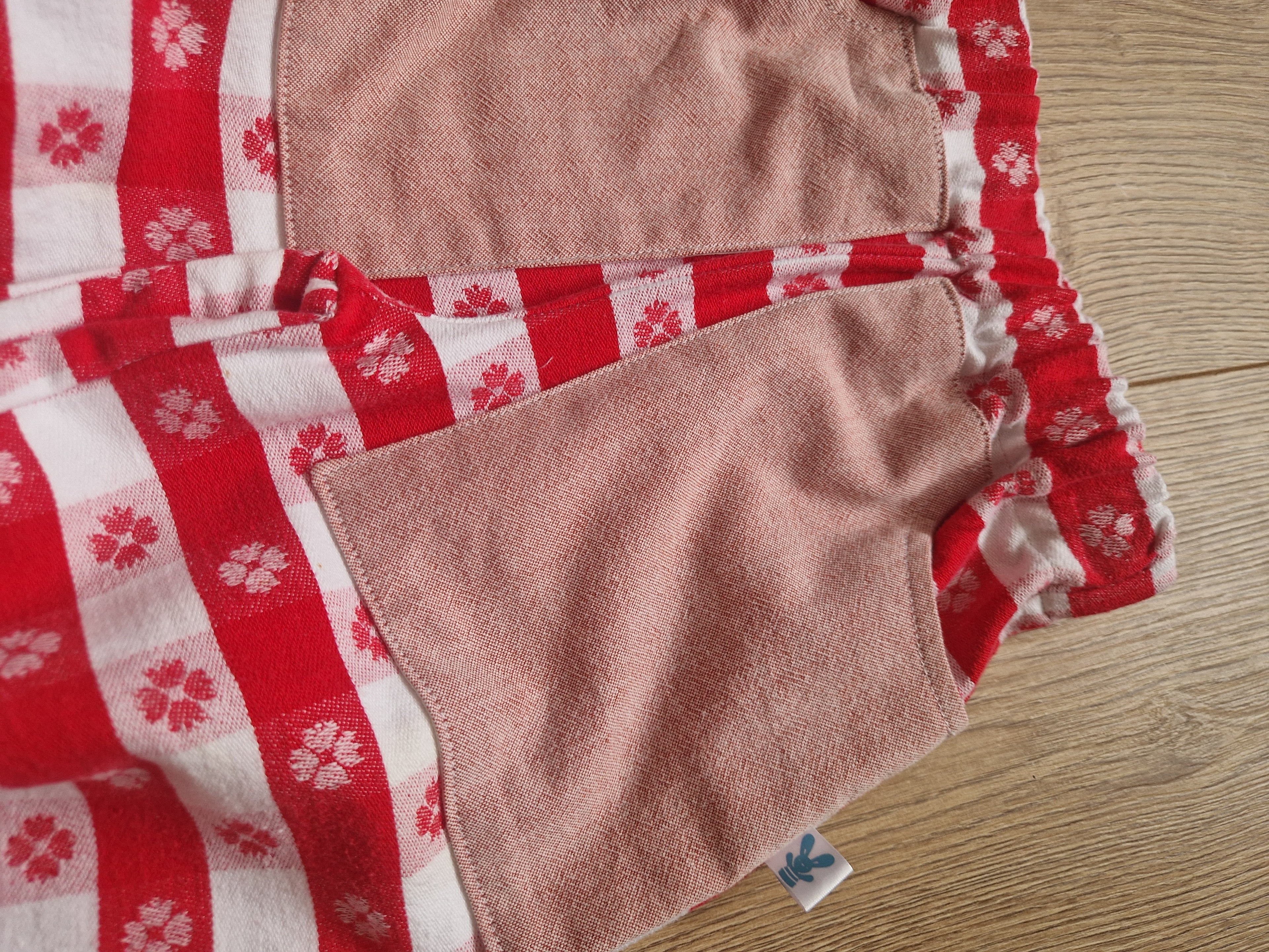 Red and Pink Floral Checked Picnic Trousers - Age 2-3