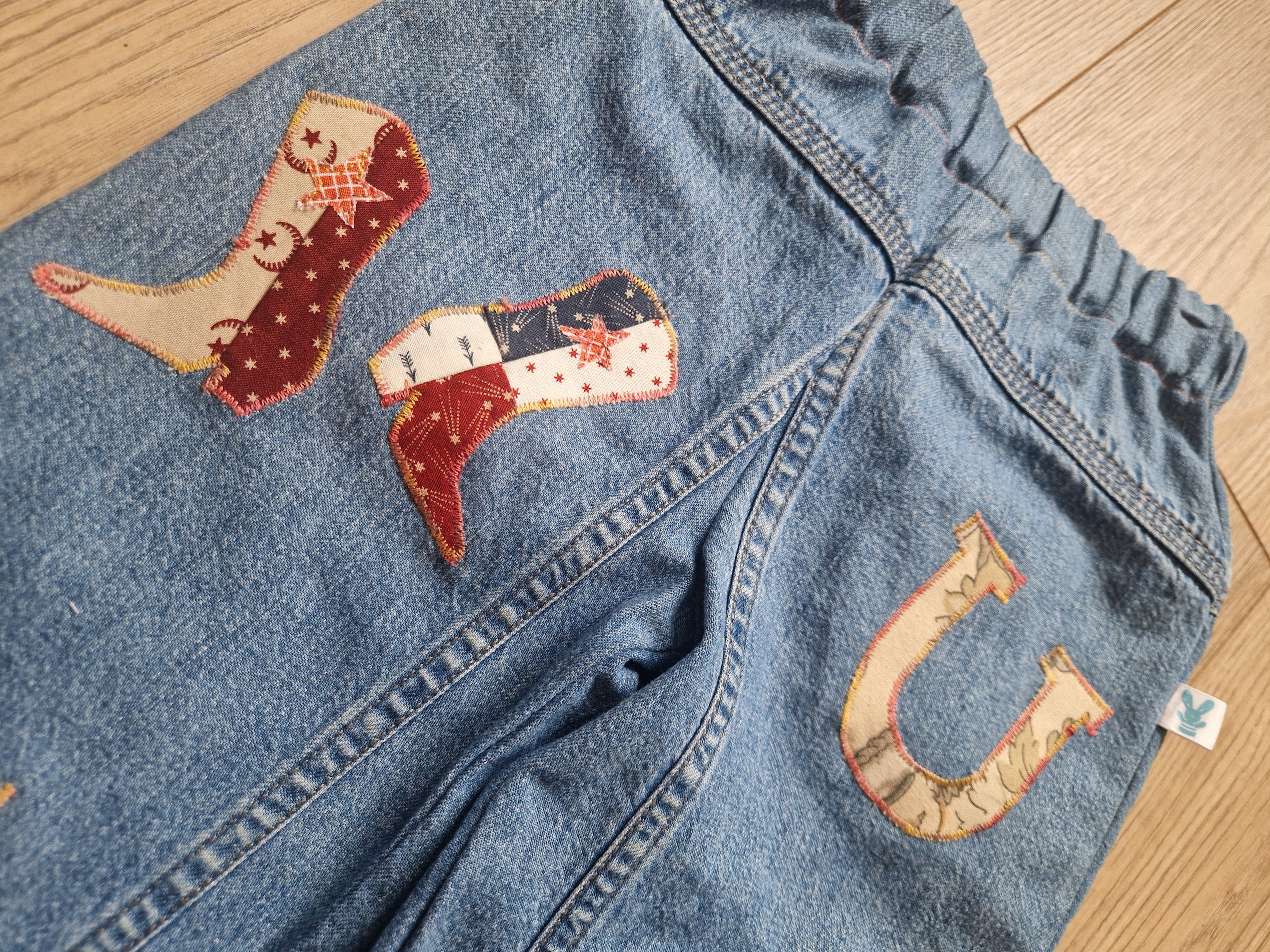 Denim Toddler Trousers With Rodeo Applique - Age 2-3