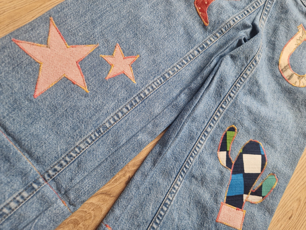 Denim Toddler Trousers With Rodeo Applique - Age 2-3